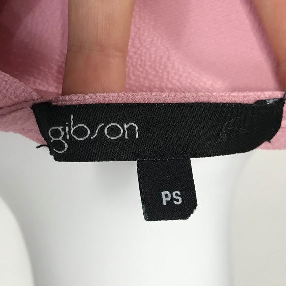Gibson Ruthie Ridley Split Neck Sleeveless Office Crepe Blouse Pink Petite Small - Picture 6 of 8
